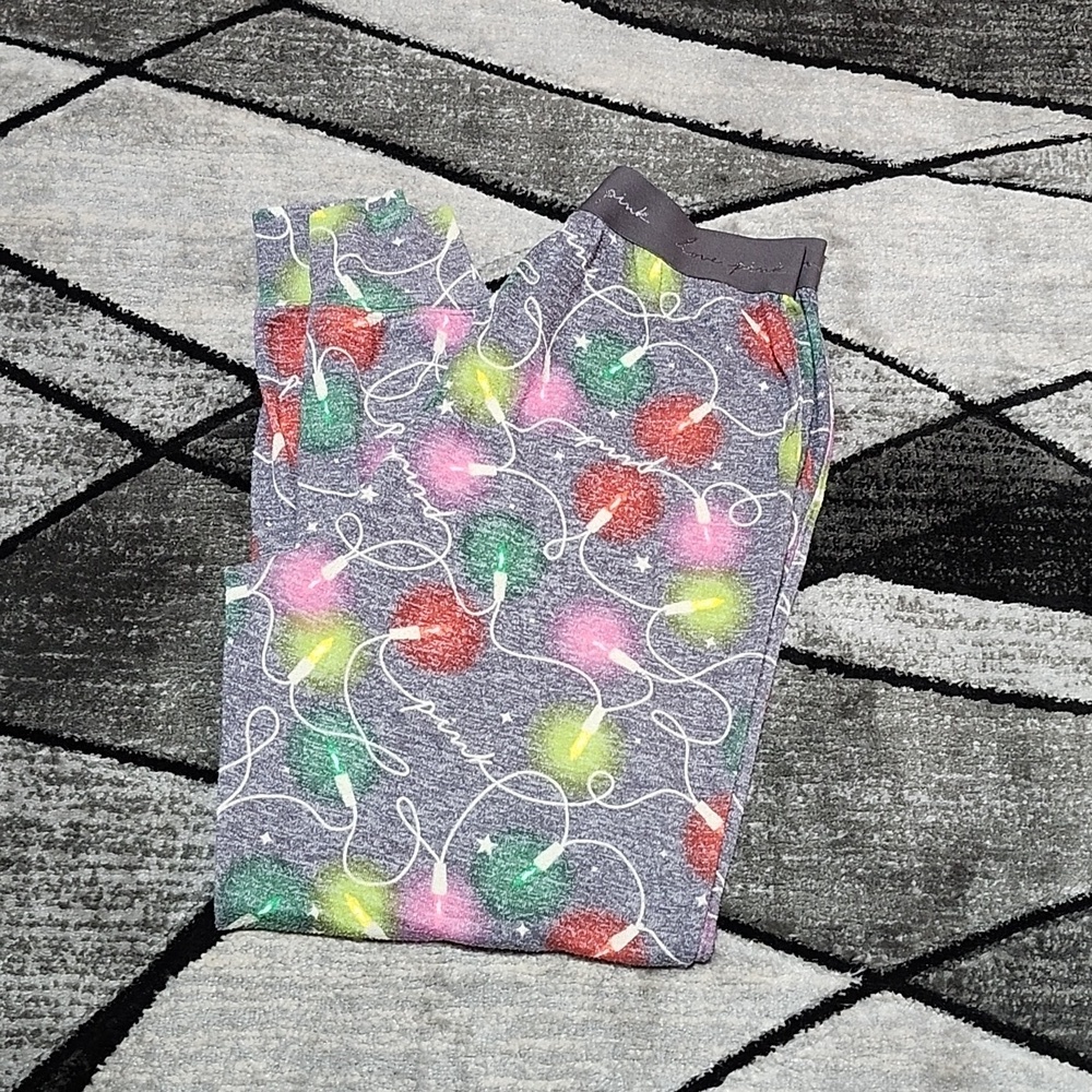 VS PINK CHRISTMAS LIGHTS COZY SLEEPWEAR JOGGERS